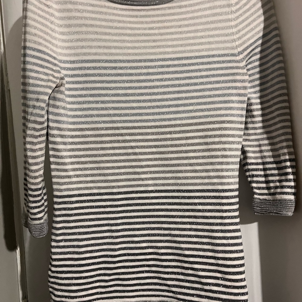 Striped Silver and Gray Sweater